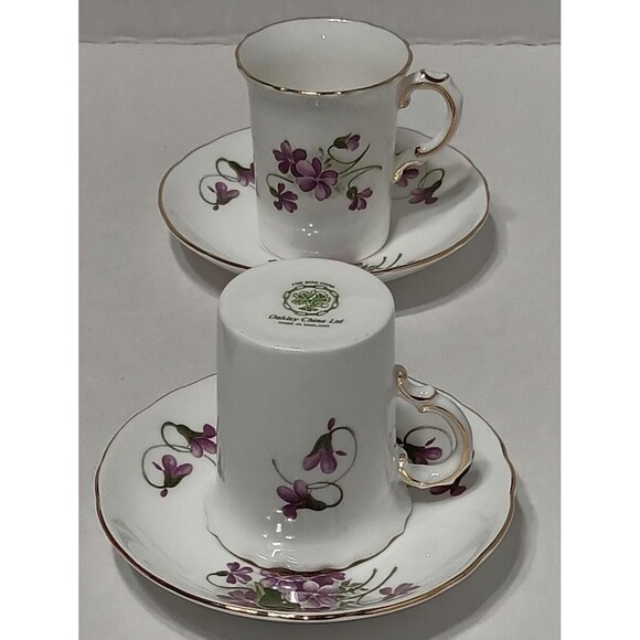 Vintage Oakley China Violet Teacup & Saucer Set - Fine Bone China England - Picture 3 of 8